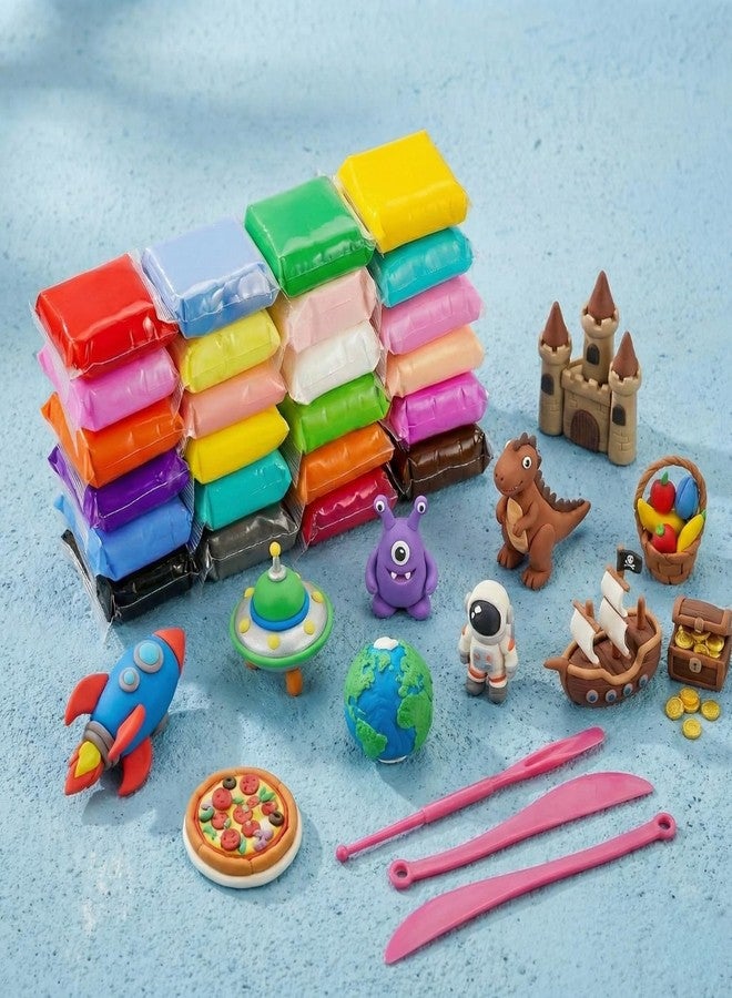 Right Air Dry Clay for Kids - 24 Pcs Soft Non-Toxic Modeling Clay Set with 3 Sculpting Tools | DIY Craft & Creative Toy for Boys & Girls - Image 5