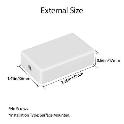 LeMotech Project Box 5 Pieces ABS Plastic Electrical Project Case Small Junction Box for Electronics White 2.36 x 1.42 x 0.67 inch (60 x 36 x 17 mm) - Image 3