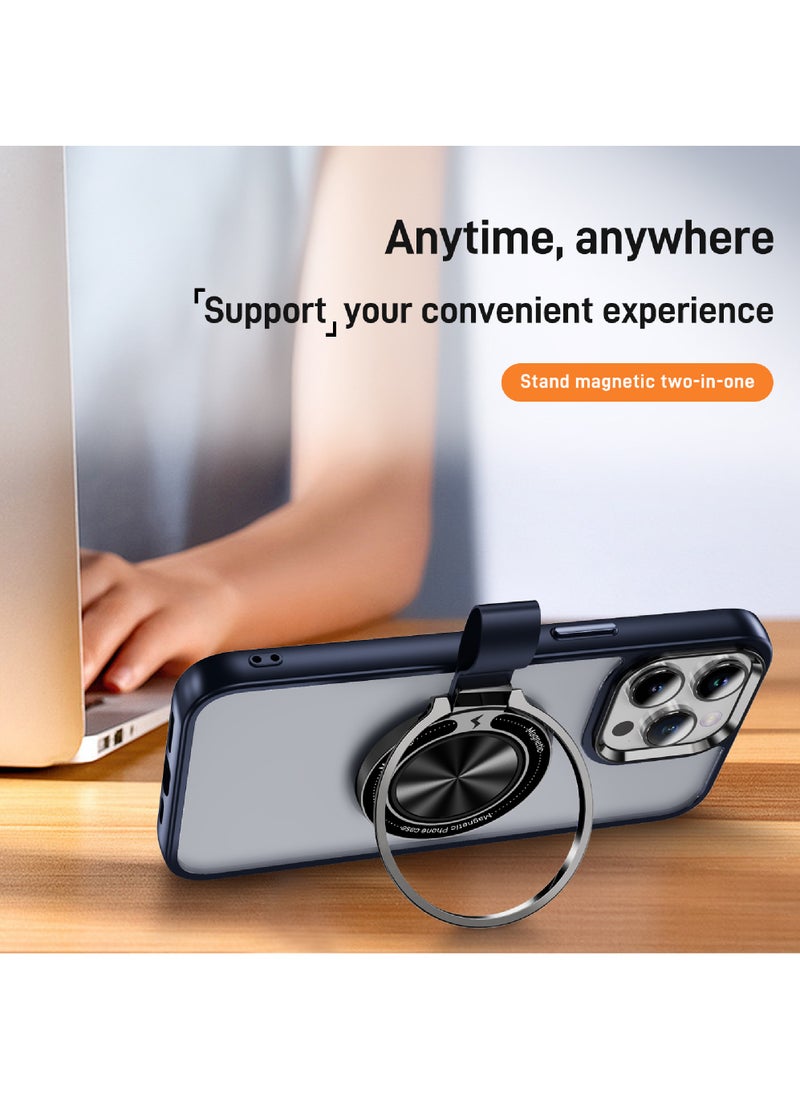 Rock Pow - For iPhone 13 Pro Magnetic Ring Case [Compatible with MagSafe Charging] 360° Rotatable Grip Holder Kickstand Slim fit Non-Slip Shockproof Phone Case for iPhone 13 Pro 6.1'' - Image 1