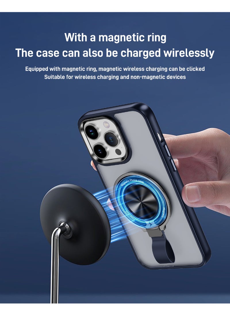 Rock Pow - For iPhone 13 Pro Magnetic Ring Case [Compatible with MagSafe Charging] 360° Rotatable Grip Holder Kickstand Slim fit Non-Slip Shockproof Phone Case for iPhone 13 Pro 6.1'' - Image 1