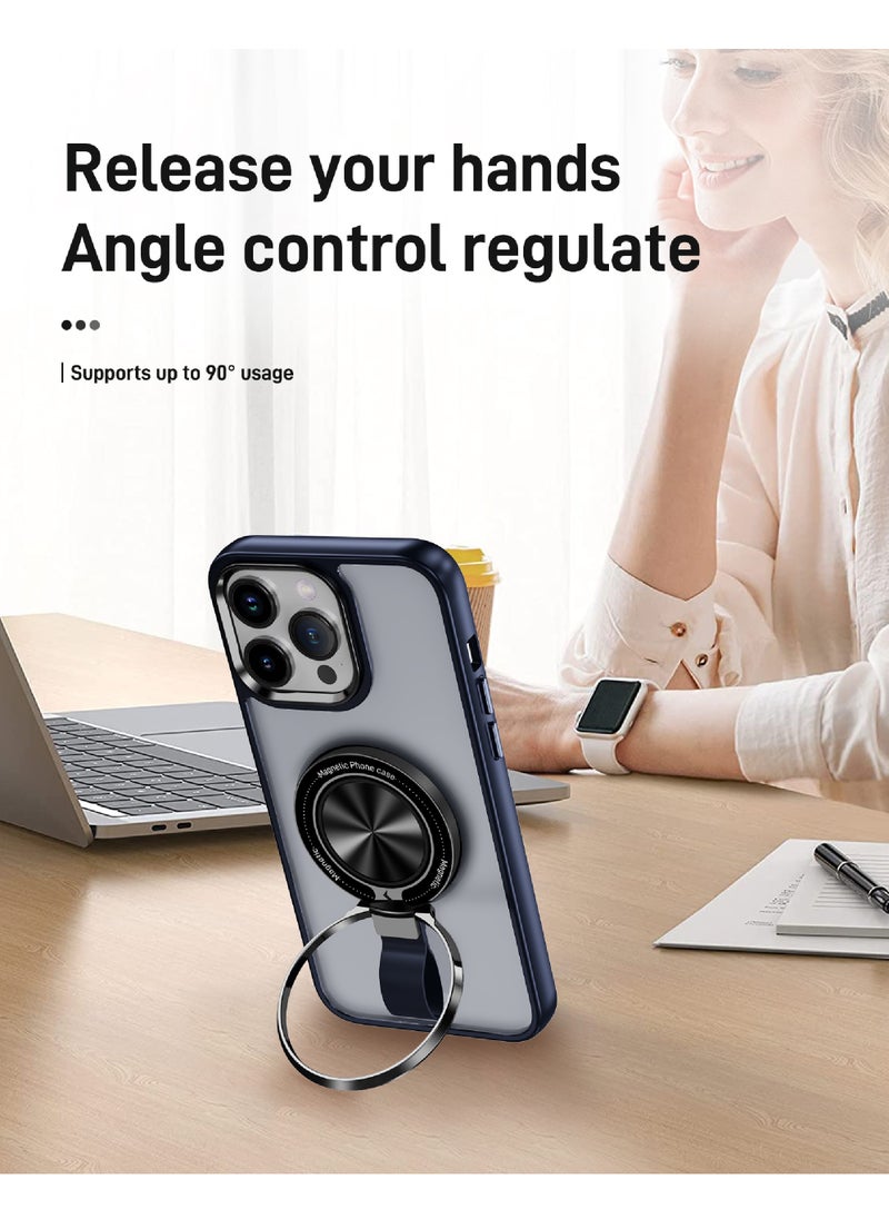 Rock Pow - For iPhone 13 Pro Magnetic Ring Case [Compatible with MagSafe Charging] 360° Rotatable Grip Holder Kickstand Slim fit Non-Slip Shockproof Phone Case for iPhone 13 Pro 6.1'' - Image 1