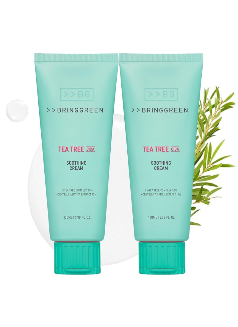 BRING GREEN - BRING GREEN Tea Tree Cica Soothing Cream Plus 100ml Korean Skin care Pack of 2 - Image 1
