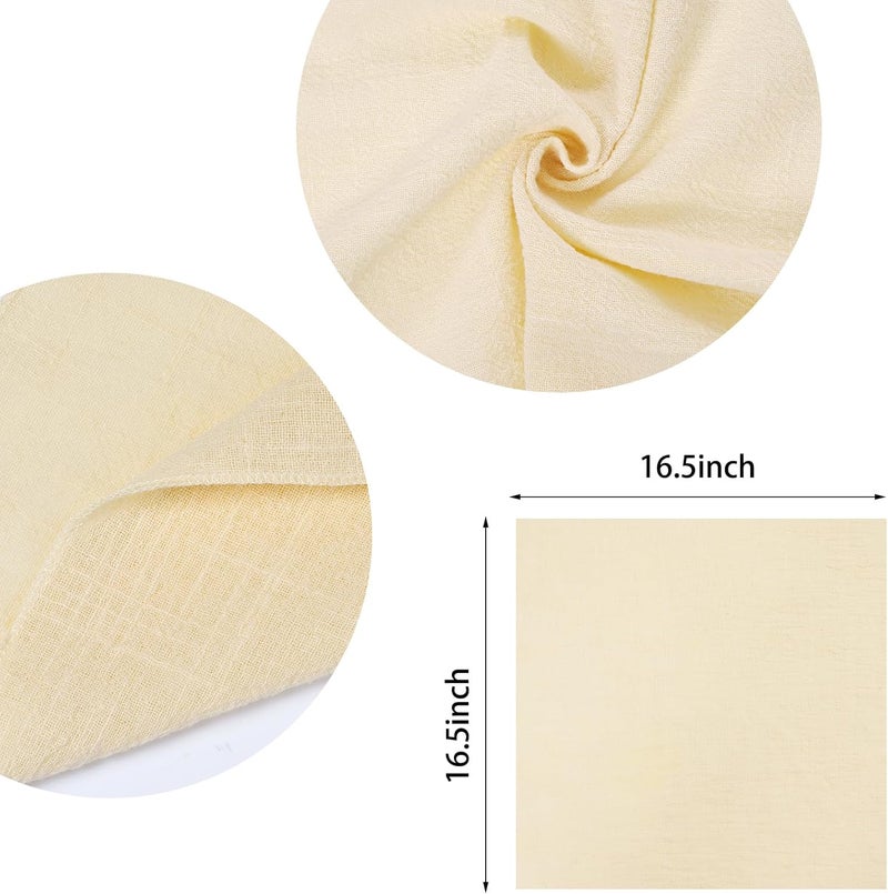 yeabwps Cotton Linen Cloth Napkins Set of 6 Dinner Kitchen Napkins Bulk 17 x 17 Thick Table Reusable Washable Napkins for Dinner Wedding and Parties 6 Champagne - Image 2