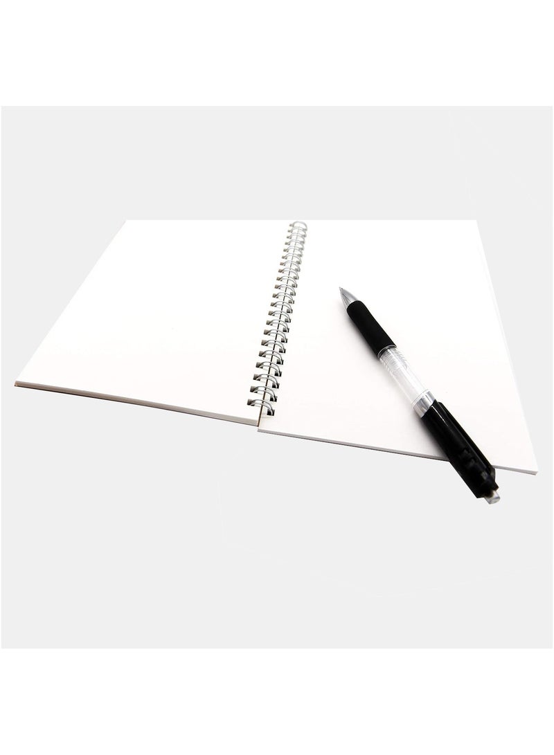 Generic 1 Piece Blank Spiral Notebook, Soft Cover, Sketch book, 100 s / 50 Sheets, 21.2*14.2cm (Black) - Image 4