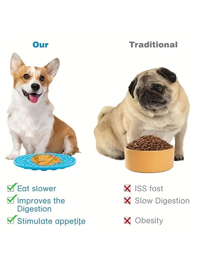 Dog Lick Mat 2 Piece Set Blue And Red Wall Mounted Pet Bathing Grooming Distraction Tool With Strong Suction Slow Feeder Pad Nonslip Design Easy To Clean For Small Dogs Bathing Time Helper Grooming Aid Training Tool - Image 3