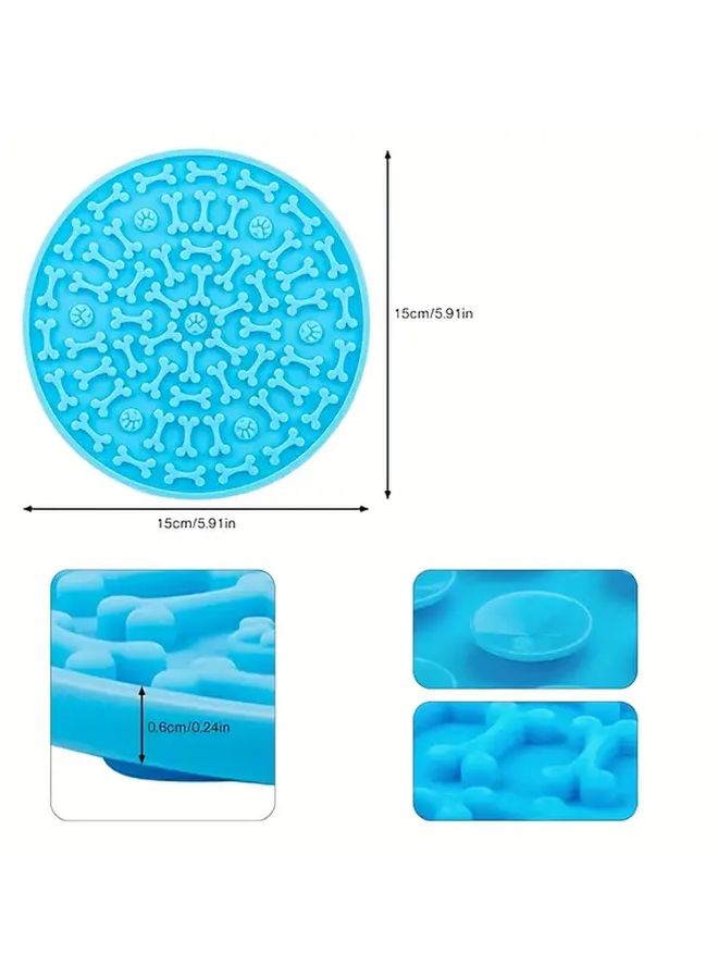Dog Lick Mat 2 Piece Set Blue And Red Wall Mounted Pet Bathing Grooming Distraction Tool With Strong Suction Slow Feeder Pad Nonslip Design Easy To Clean For Small Dogs Bathing Time Helper Grooming Aid Training Tool - Image 2