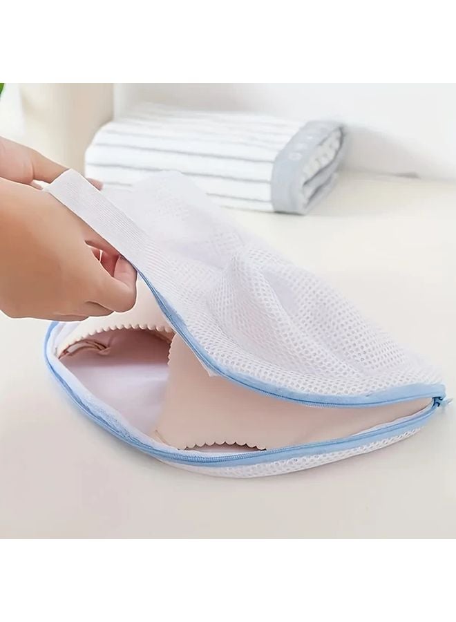 كيس غسيل قوي شبكي أبيض مع إغلاق بسحاب للملابس الحساسة - Image 5