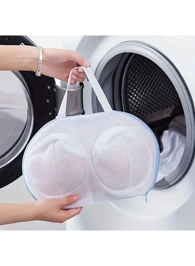 كيس غسيل قوي شبكي أبيض مع إغلاق بسحاب للملابس الحساسة - Image 3