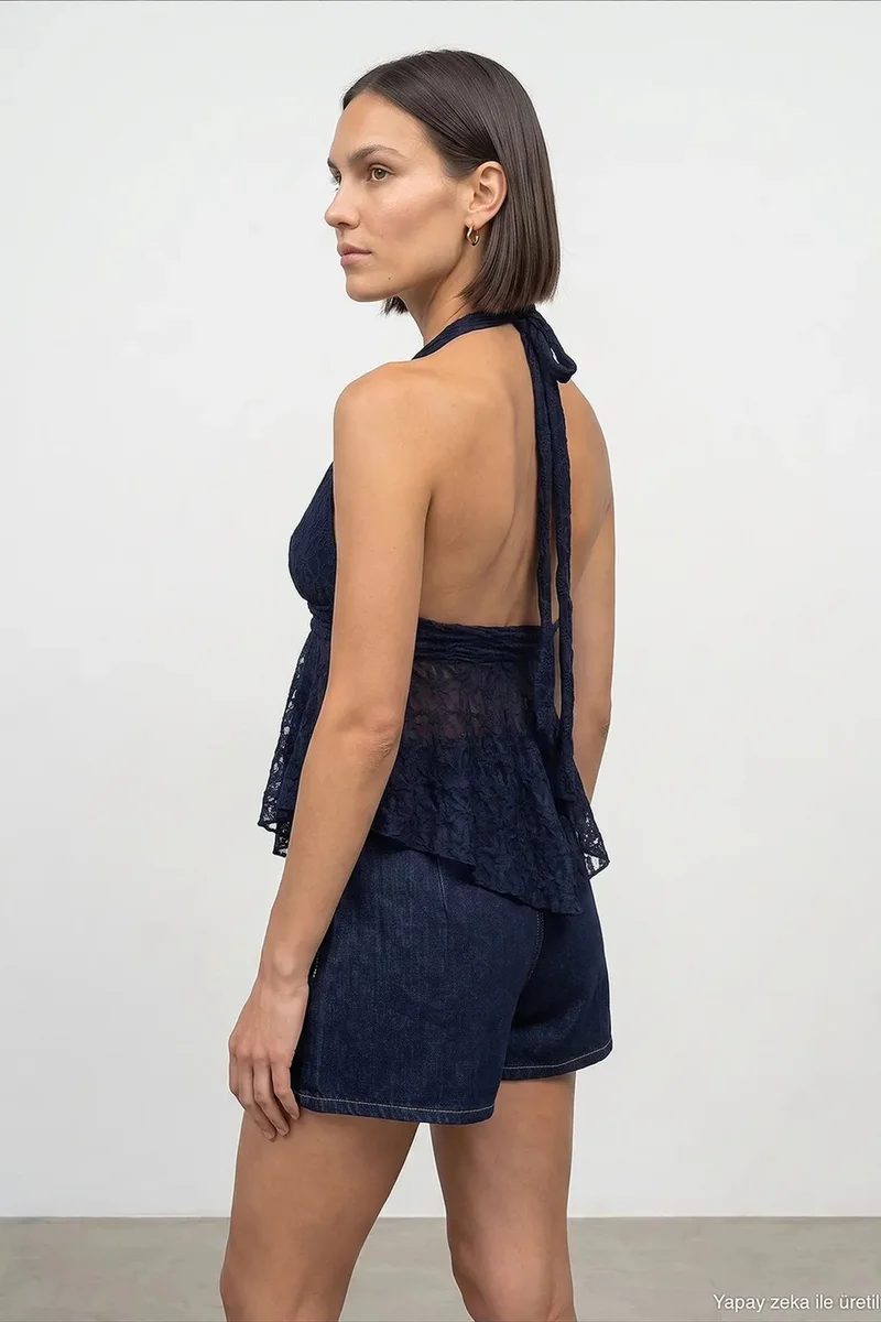 Dilvin Navy Blue DILVIN Women’s Polyamide Elastane Blouse for Women | Best Price UAE