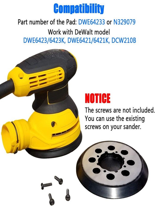 Tockrop 5 Inch 8 Hole Replacement Sander Pad for DeWalt DWE6423, 6423K, DWE6421, 6421K, DCW210B Random Orbital Sander - 2 Pack 5" Hook-&-Loop Sanding Pad for Part Number DWE64233 & N329079 - Image 5