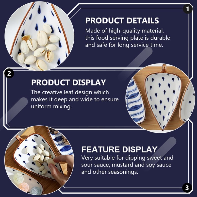 Hand Painted Japanese Leaf Ceramic Appetizer Plate For Kitchen Serving Desserts Snacks - Image 5