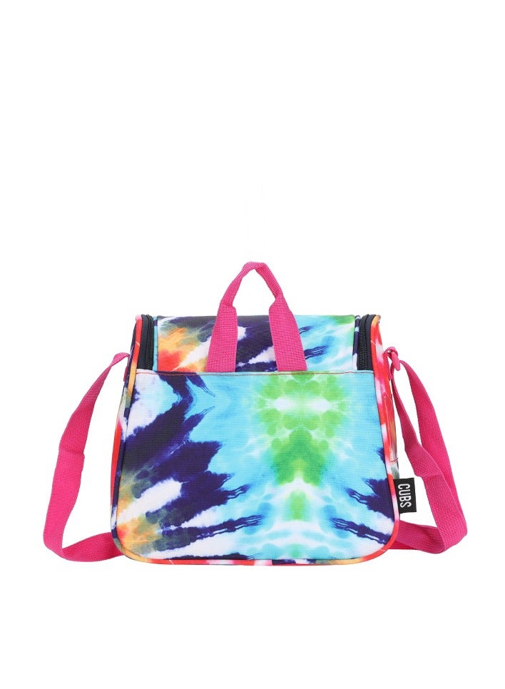 CUBS Bright Red Tie Dye Cross Body Lunch Bag - Image 2