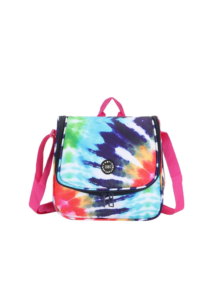 CUBS Bright Red Tie Dye Cross Body Lunch Bag - Image 1