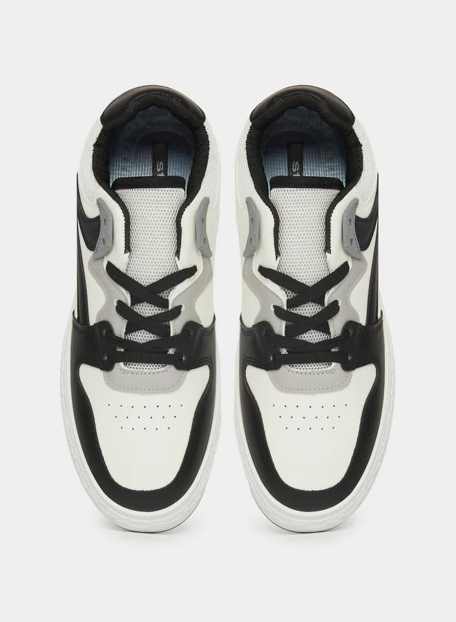 Styli Color Block Textured Pattern Courtroom Sneakers