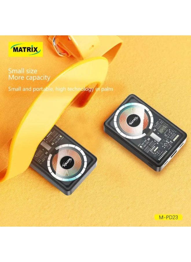 MATRIX Matrix Power Bank With Display Screen - 10000 mAh - Black - M-PD23  - Image 2