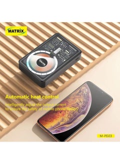 MATRIX Matrix Power Bank With Display Screen - 10000 mAh - Black - M-PD23  - Image 3