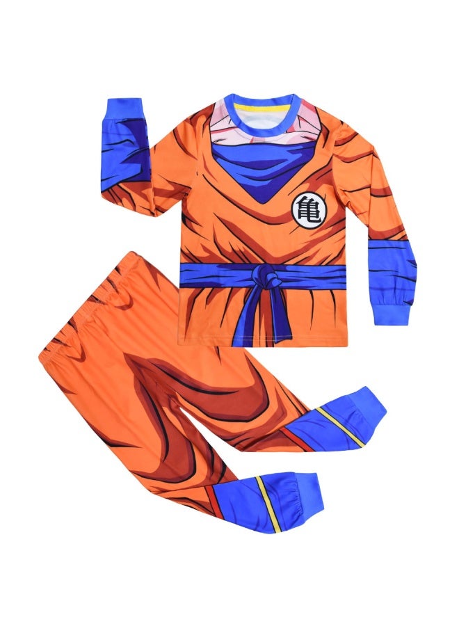 دراجون بول زد طقم ملابس منزلية مطبوع Goku Super Saiyan Kamehameha من Dragon Ball Z قميص طويل الأكمام وبنطلون مزيج قطن لعشاق الأنمي - Image 1
