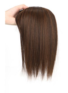 Arabest French style air bangs wig female summer cover sparse white hair top hair replacement seamless invisible artificial hair wig Light brown 