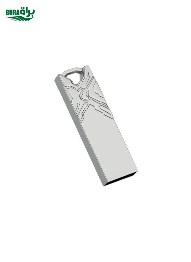 BURAQ Jg1 USB 2.0 High-Speed Metal Engraving Car USB Flash Drives, Capacity: 128GB(White)  - Image 1