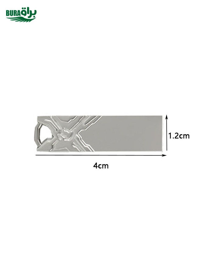 BURAQ Jg1 USB 2.0 High-Speed Metal Engraving Car USB Flash Drives, Capacity: 128GB(White)  - Image 2