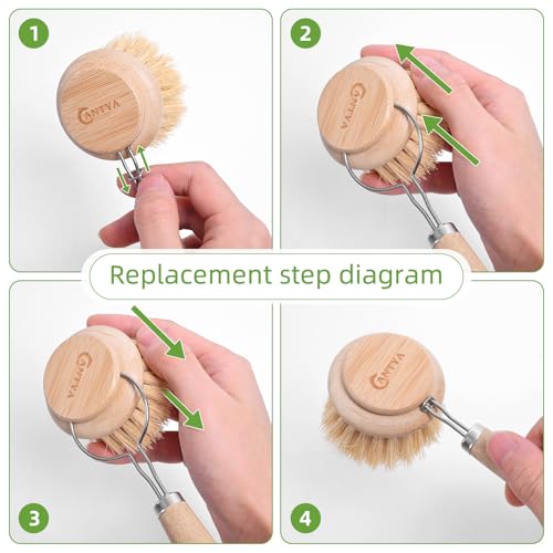 ANTYA Bamboo Scrub Brush with Handle - Soft Bristles, Non Toxic Dish Brush, Compostable & Biodegradable, Bamboo Dish Scrubber for Cookware, Bowls and Plates, Non-Stick Pans - Image 5