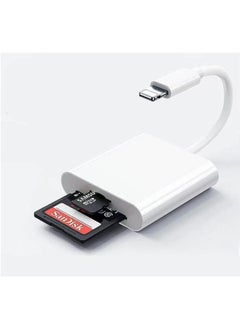 LAIAOCISI Micro SD Card/SD Card Reader for iPhone/iPad with Dual Slots Lightning Compatible with iPhone Adapter White  - Image 2