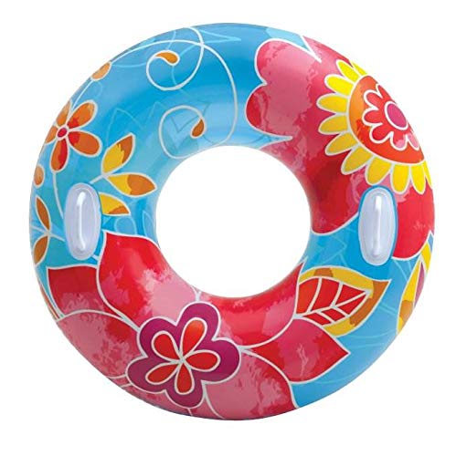 INTEX Groovy Color Inflatable Flower Transparent Tube Raft (Set of 2) | 58263EP - Colors may vary - Image 4