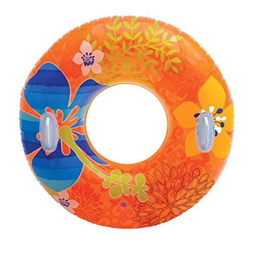 INTEX Groovy Color Inflatable Flower Transparent Tube Raft (Set of 2) | 58263EP - Colors may vary - Image 3