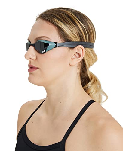 ARENA Unisex Cobra Core Swipe Anti-Fog Racing Swim Goggles for Men and Women Polycarbonate Non-Mirror Lens, Clear/Shark/Grey - Image 4