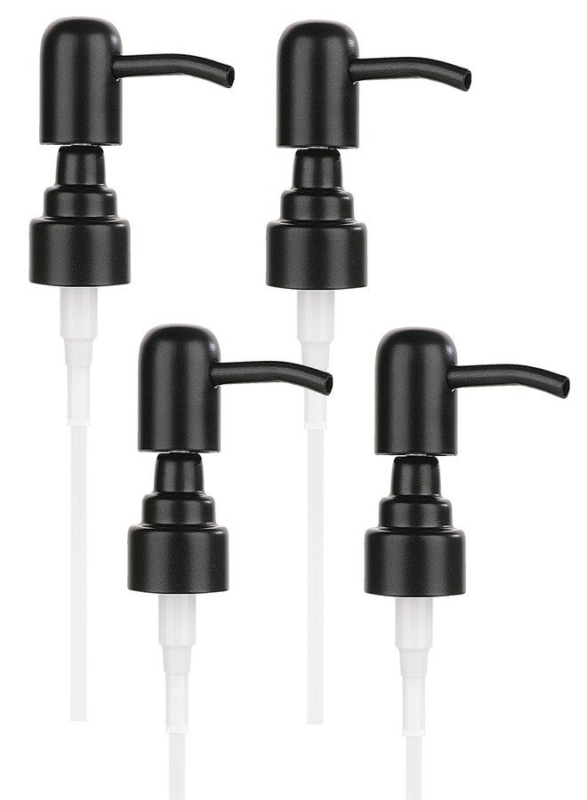 HOMBYS Stainless Steel Lotion Dispenser Pump 4 PCS Set,Soap Dispenser Pump Replacement for Bathroom,Kithen(Black,4 PCS) - Image 1