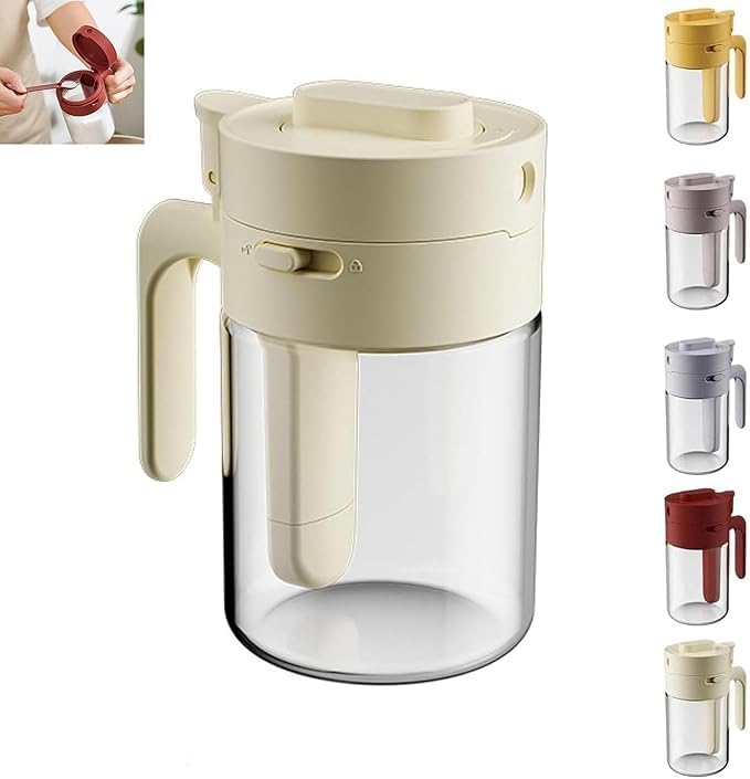 Olpad Premium Glass Spice Jars with Integrated Spoon & Handle, Airtight, Moisture-Proof Seasoning Dispenser for Salt, Sugar, Herbs, Kitchen Storage Containers for Easy Cooking & Organization (WHITE) - Image 5