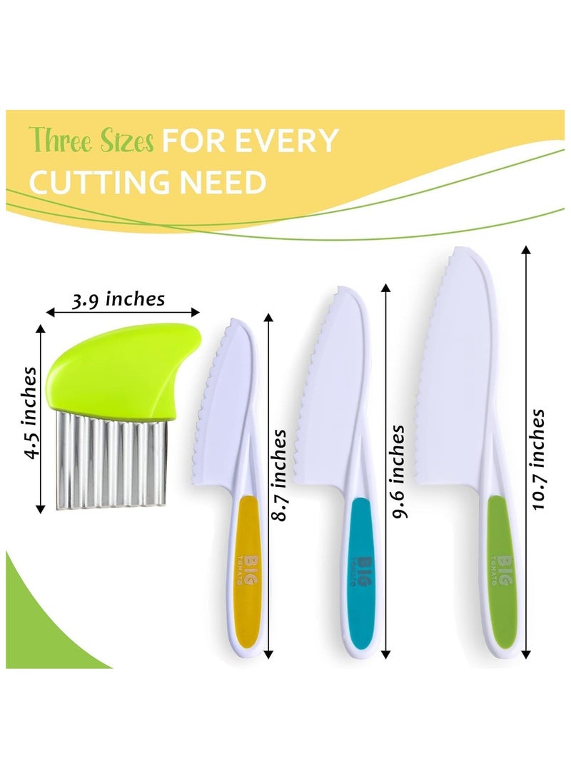 Zimtal Montessori Toy Set for Kids Knives includes a wood kids safe knife, a plastic toddler knife with sharp edges, a sandwich cutter, a Y-splitter, a curling cutter, and a cutting board. (17-pcs) - Image 2