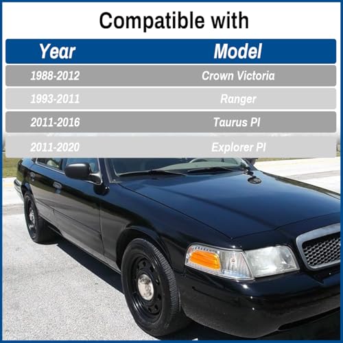 GTOWNWORKS Wheel Center Cap for Ford Crown Victoria Ranger Taurus Police Edition Explorer Police Edition 1988-2020 17" Rim Hubcap Covers PN: 3W73-1A096 3W7Z-1130 F87A-1A096, 1 PC, Chrome - Image 2
