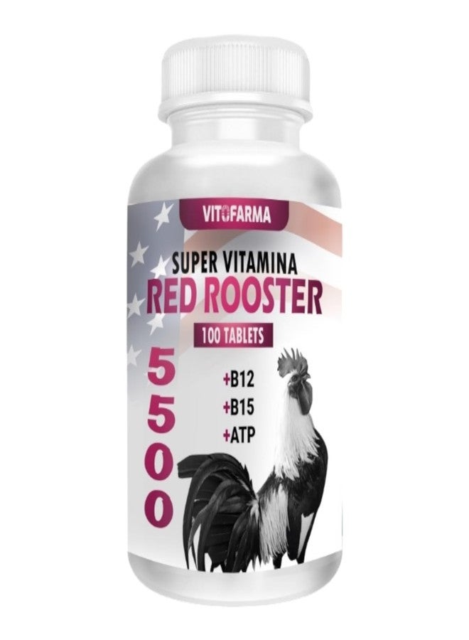 Vitofarma Super Vitamina Red Rooster Supplement for Birds, 100 Tablets, with B12, B15, ATP