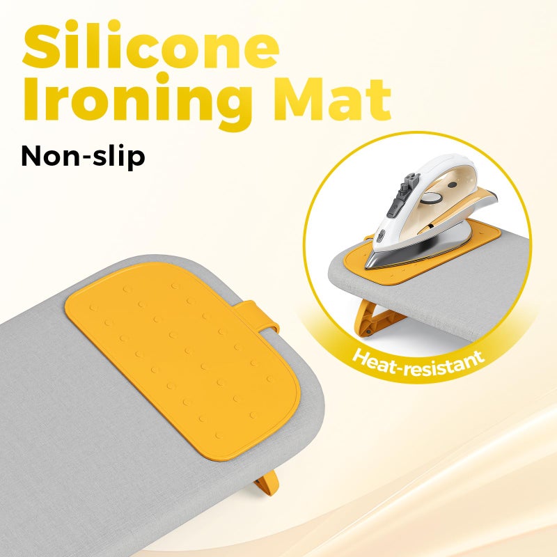 KINGBOARD Tabletop Ironing Board, Small Ironing Board with Iron Holder, Foldable Mini Iron Board, Easy Storage for Travel & Dorm, 12x32 Grey - Image 5