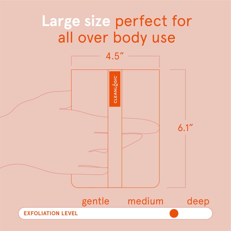 Cleanlogic Bath and Body Exfoliating Body Scrubber, Large Exfoliator Tool for Smooth and Softer Skin, Daily Skincare Routine, Assorted Colors, 3 Count Value Pack - Image 4