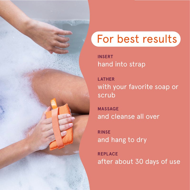 Cleanlogic Bath and Body Exfoliating Body Scrubber, Large Exfoliator Tool for Smooth and Softer Skin, Daily Skincare Routine, Assorted Colors, 3 Count Value Pack - Image 5