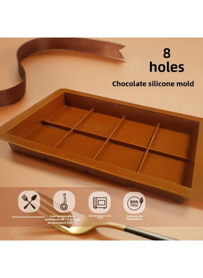 Generic - Dubai Chocolate Mold Food Grade Silicone Diy Handmade Self-made Material Sandwich Rectangular Mold Thick Deep-Color:Scraper (single Shot Does Not Send) - Image 1