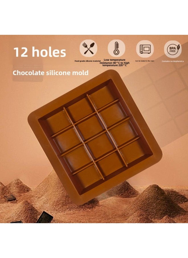 Generic - Dubai Chocolate Mold Food Grade Silicone Diy Handmade Self-made Material Sandwich Rectangular Mold Thick Deep-Color:Scraper (single Shot Does Not Send) - Image 1
