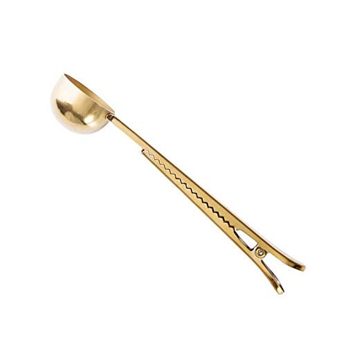 Bridge2shopping Stainless Steel Coffee Scoop with Bag Clip, Golden - Image 4