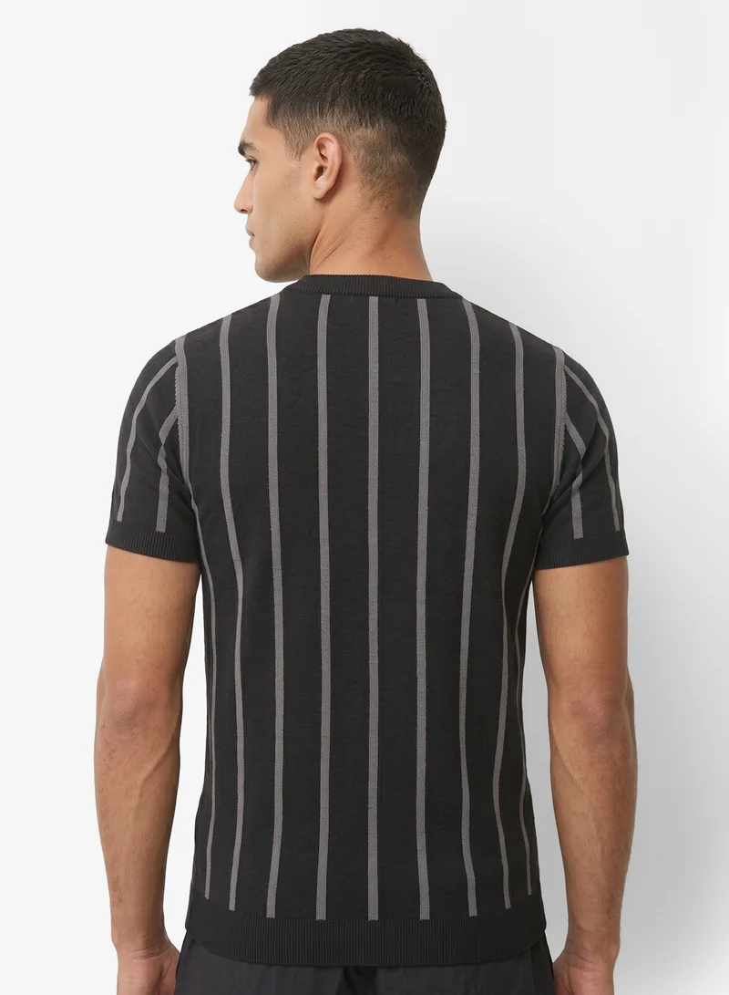 Seventy Five Knitted Stripe Detail Top