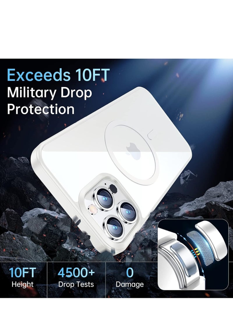 Built in Magnets Compatible with MagSafe Clear Hard PC Back Cover Soft TPU Frame Shockproof Protective Slim Bumper Case for iPhone 11 Pro Max white