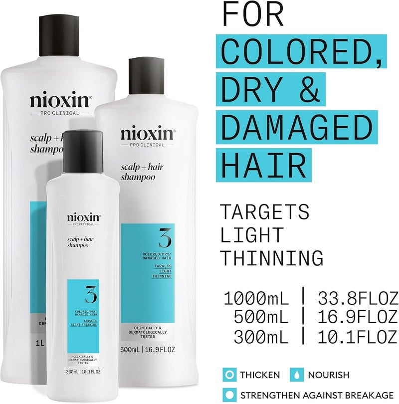 Nioxin System 3 Cleanser for Fine Chemically Enhanced Hair - 10.1 oz - Image 3