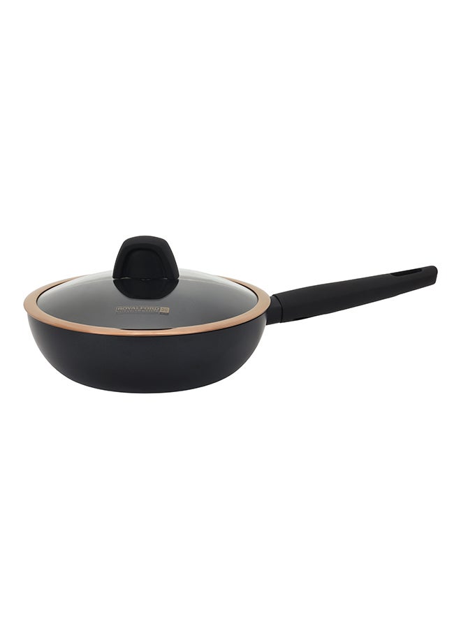 Royalford Premium Diamond Series 24 cm Wok Pan RF12635 Forged Aluminum Wokpan, Swiss Made PFLOUN Nonstick Coating, Stylish Design Bakelite Handle - Image 2