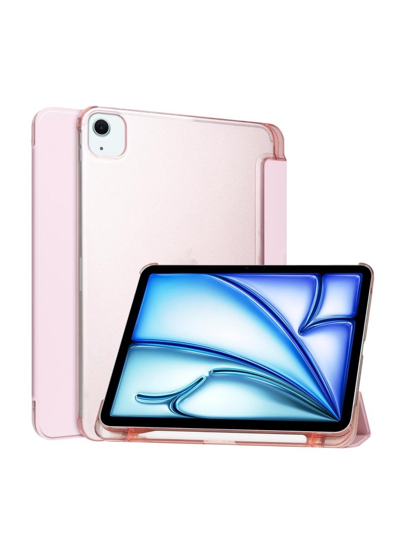 Case Compatible with iPad Air 13 (2024) 13-inch M2, Tri-Fold Smart Tablet Case with Built-in Pen Holder, Frosted Translucent Back Case with Auto Wake/Sleep Feature - Image 1