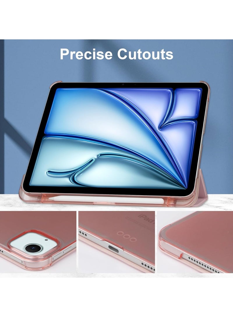Case Compatible with iPad Air 13 (2024) 13-inch M2, Tri-Fold Smart Tablet Case with Built-in Pen Holder, Frosted Translucent Back Case with Auto Wake/Sleep Feature - Image 4