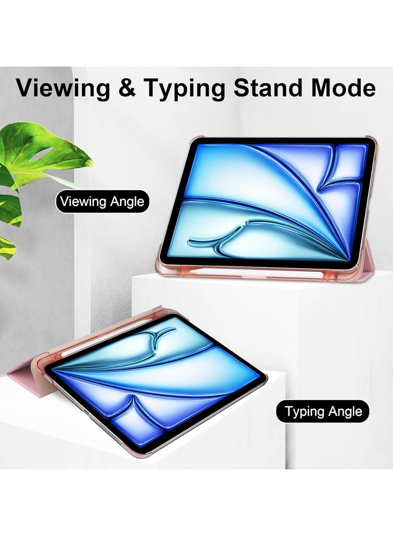 Case Compatible with iPad Air 13 (2024) 13-inch M2, Tri-Fold Smart Tablet Case with Built-in Pen Holder, Frosted Translucent Back Case with Auto Wake/Sleep Feature - Image 3