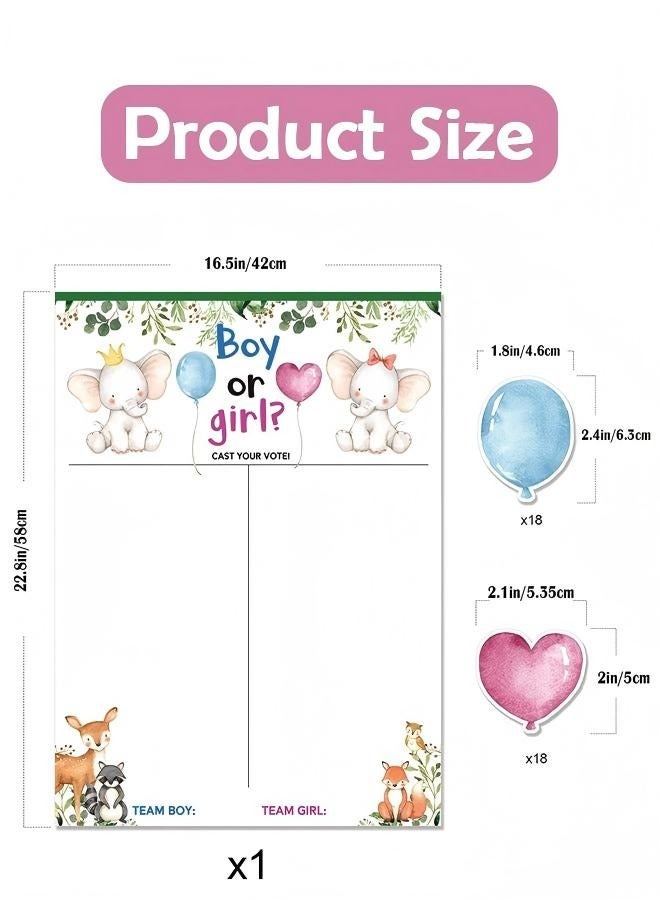 Baby Gender Reveal Board, Party Supplies Kit with Decorations Games Voting Poster Board Stickers, 18Pcs Boy and Girl Stickers for Party Guests Cast Your Vote Game - Image 2