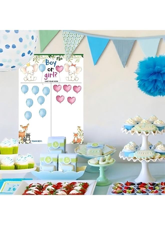 Baby Gender Reveal Board, Party Supplies Kit with Decorations Games Voting Poster Board Stickers, 18Pcs Boy and Girl Stickers for Party Guests Cast Your Vote Game - Image 3