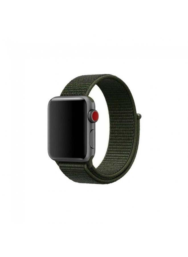 NIBEMINENT Sport Nylon Loop Band For Apple Watch 38mm 40mm 41mm Military Green